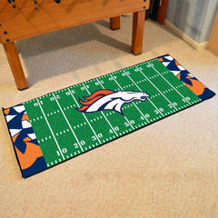 Denver Broncos Football Field Runner Mat - 30in. x 72in. XFIT Design - Denver Broncos