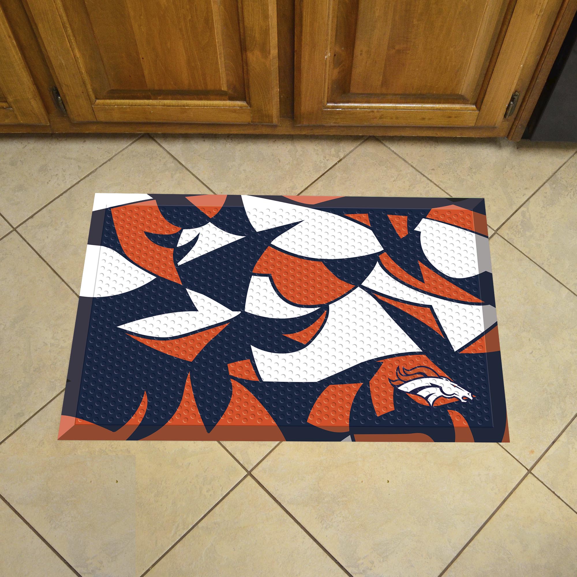 Denver Broncos Rubber Scraper Door Mat XFIT Design - Denver Broncos