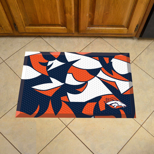Denver Broncos Rubber Scraper Door Mat XFIT Design - Denver Broncos