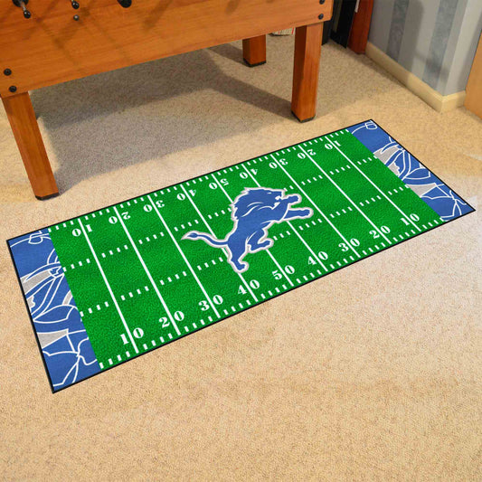 Detroit Lions Football Field Runner Mat - 30in. x 72in. XFIT Design - Detroit Lions