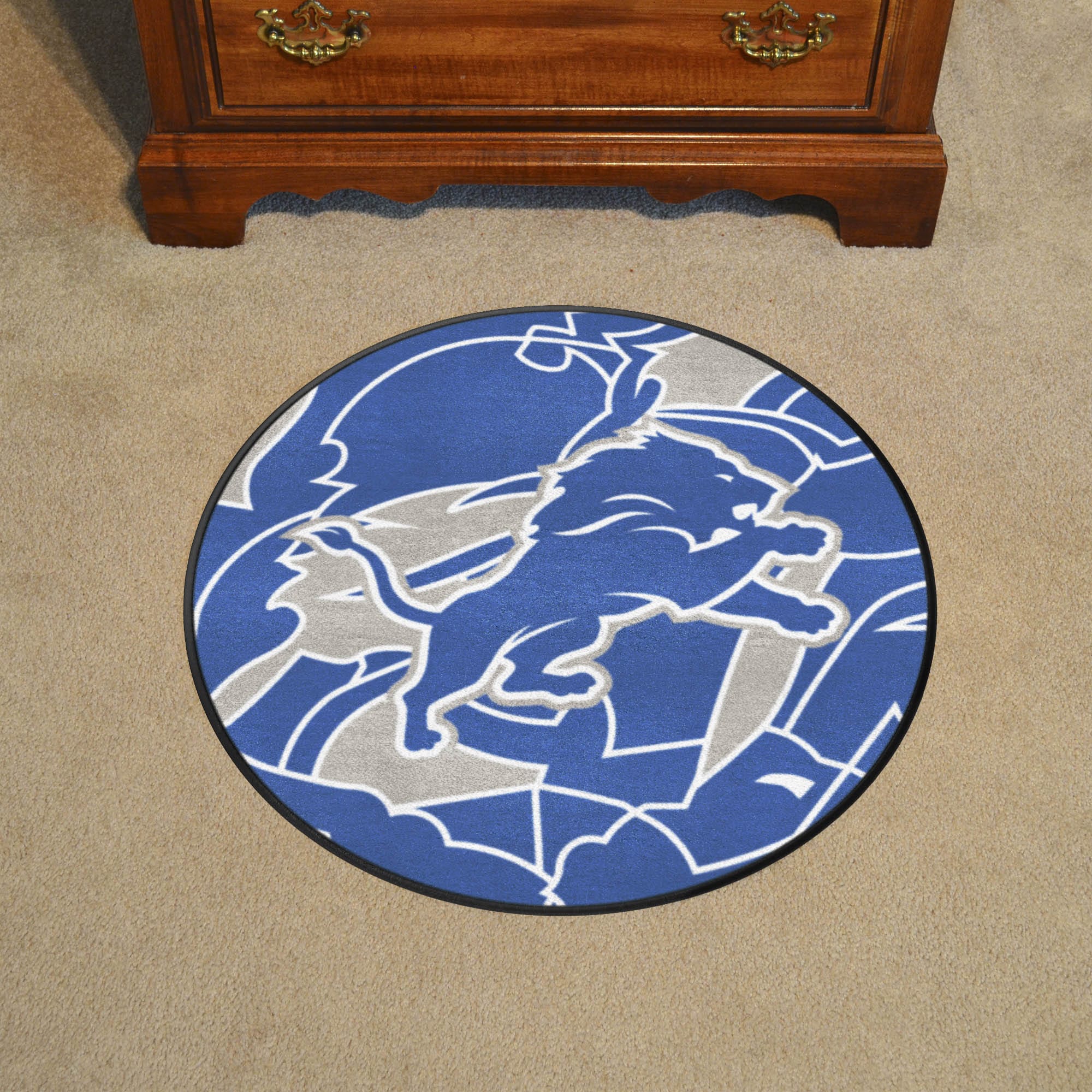Detroit Lions Roundel Rug - 27in. Diameter XFIT Design - Detroit Lions