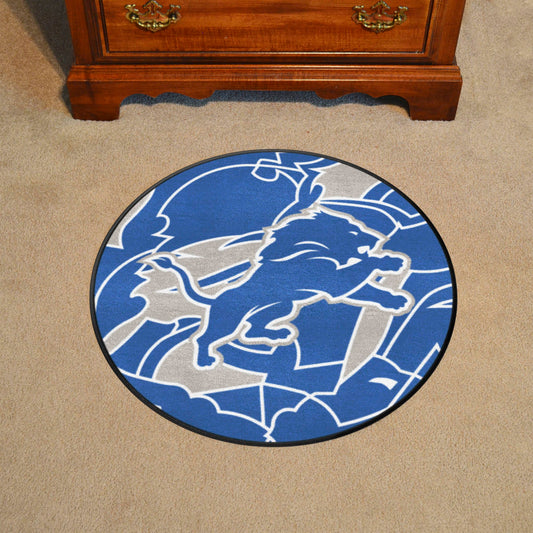 Detroit Lions Roundel Rug - 27in. Diameter XFIT Design - Detroit Lions
