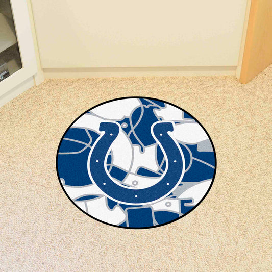 Indianapolis Colts Roundel Rug - 27in. Diameter XFIT Design - Indianapolis Colts