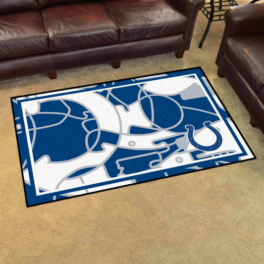 Indianapolis Colts 4ft. x 6ft. Plush Area Rug XFIT Design - Indianapolis Colts