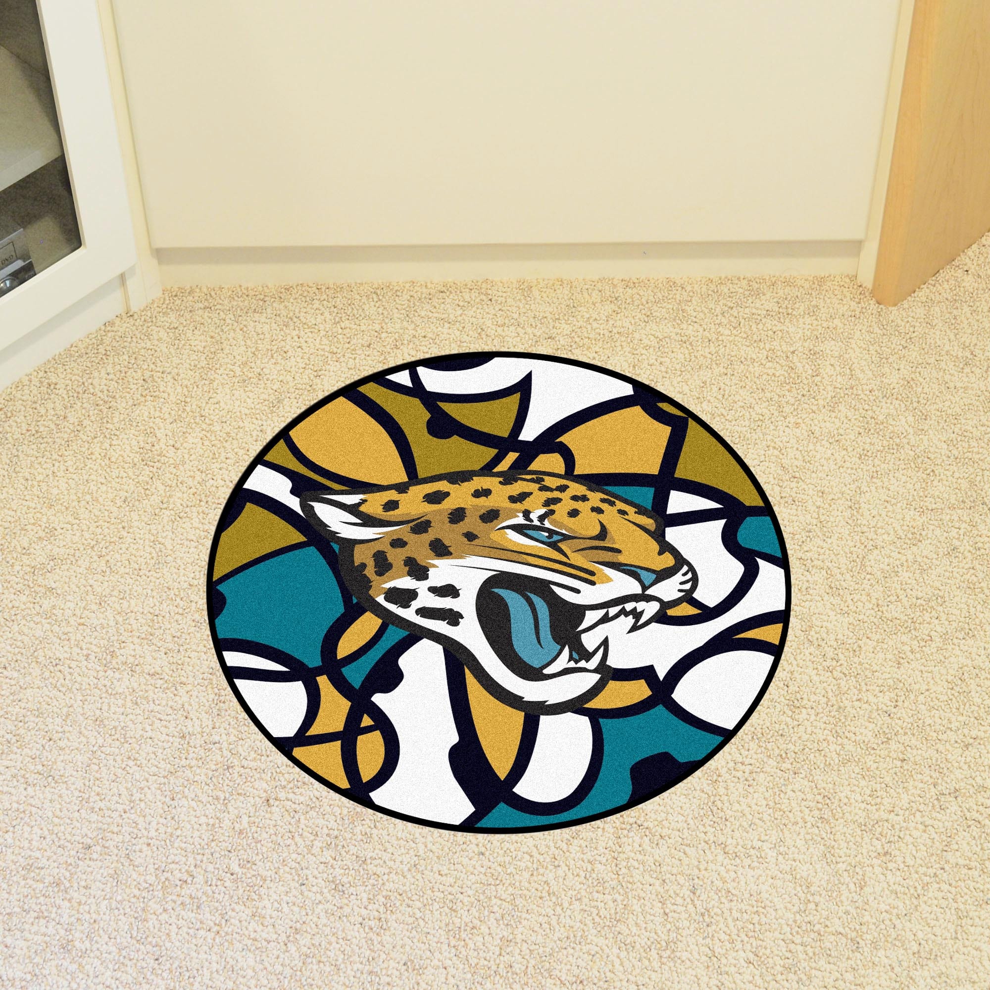 Jacksonville Jaguars Roundel Rug - 27in. Diameter XFIT Design - Jacksonville Jaguars