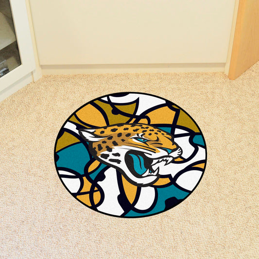 Jacksonville Jaguars Roundel Rug - 27in. Diameter XFIT Design - Jacksonville Jaguars