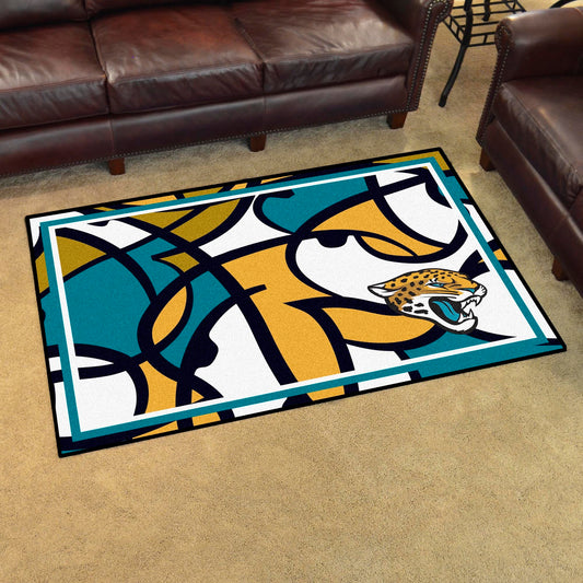 Jacksonville Jaguars 4ft. x 6ft. Plush Area Rug XFIT Design - Jacksonville Jaguars