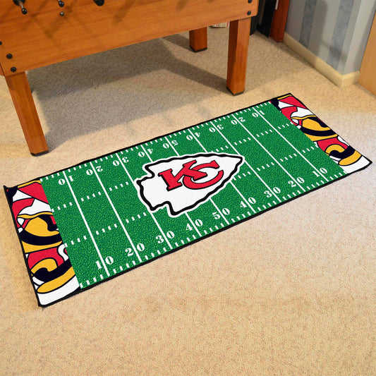 Kansas City Chiefs Football Field Runner Mat - 30in. x 72in. XFIT Design - Kansas City Chiefs