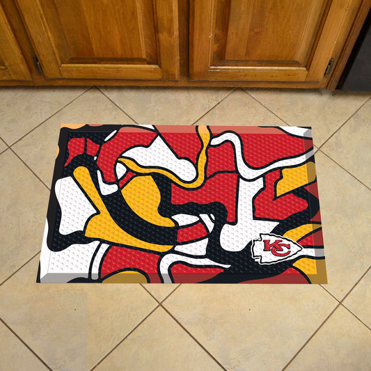 Kansas City Chiefs Rubber Scraper Door Mat XFIT Design - Kansas City Chiefs