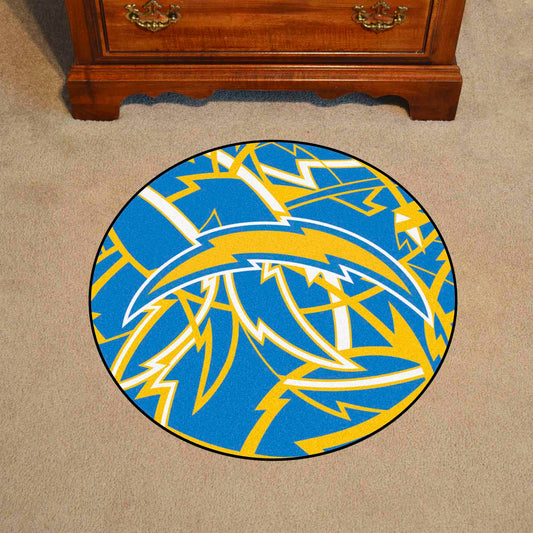 Los Angeles Chargers Roundel Rug - 27in. Diameter XFIT Design - Los Angeles Chargers
