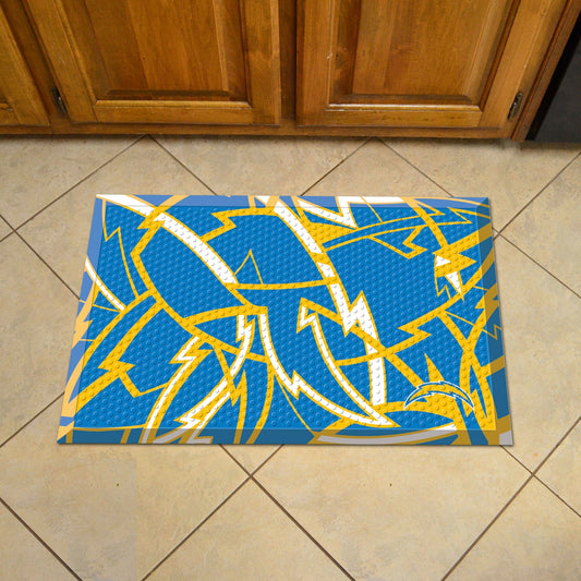 Los Angeles Chargers Rubber Scraper Door Mat XFIT Design - Los Angeles Chargers