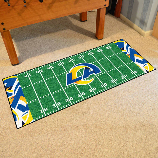 Los Angeles Rams Football Field Runner Mat - 30in. x 72in. XFIT Design - Los Angeles Rams