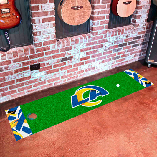 Los Angeles Rams Putting Green Mat - 1.5ft. x 6ft. - Los Angeles Rams