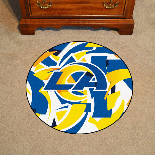 Los Angeles Rams Roundel Rug - 27in. Diameter XFIT Design - Los Angeles Rams
