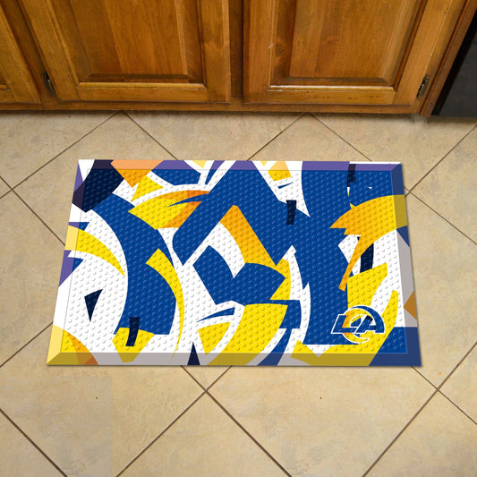 Los Angeles Rams Rubber Scraper Door Mat XFIT Design - Los Angeles Rams