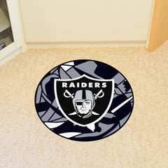 Las Vegas Raiders Roundel Rug - 27in. Diameter XFIT Design - Las Vegas Raiders