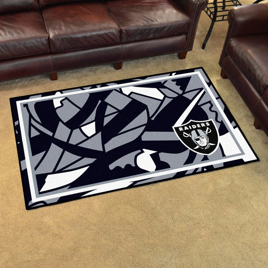 Las Vegas Raiders 4ft. x 6ft. Plush Area Rug XFIT Design - Las Vegas Raiders