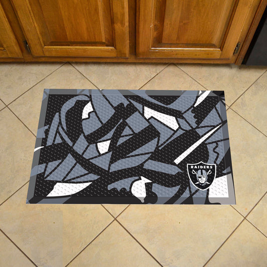 Las Vegas Raiders Rubber Scraper Door Mat XFIT Design - Las Vegas Raiders