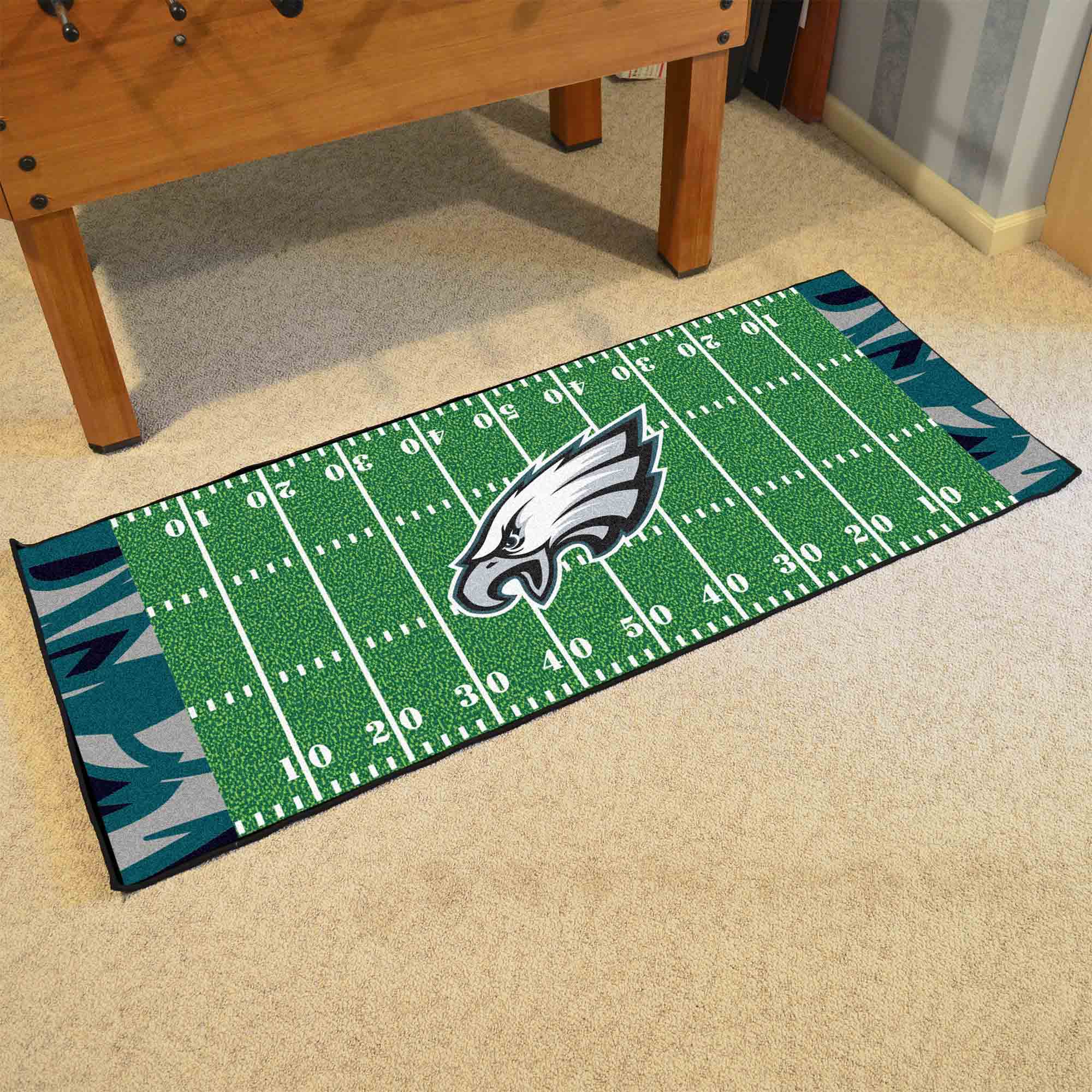 Philadelphia Eagles Football Field Runner Mat - 30in. x 72in. XFIT Design - Philadelphia Eagles