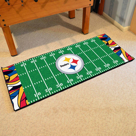 Pittsburgh Steelers Football Field Runner Mat - 30in. x 72in. XFIT Design - Pittsburgh Steelers