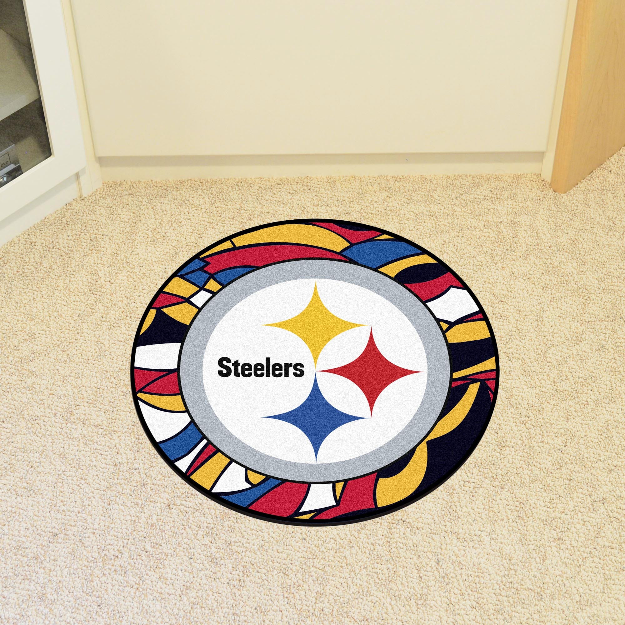 Pittsburgh Steelers Roundel Rug - 27in. Diameter XFIT Design - Pittsburgh Steelers
