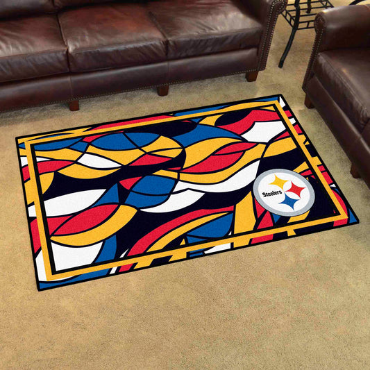 Pittsburgh Steelers 4ft. x 6ft. Plush Area Rug XFIT Design - Pittsburgh Steelers