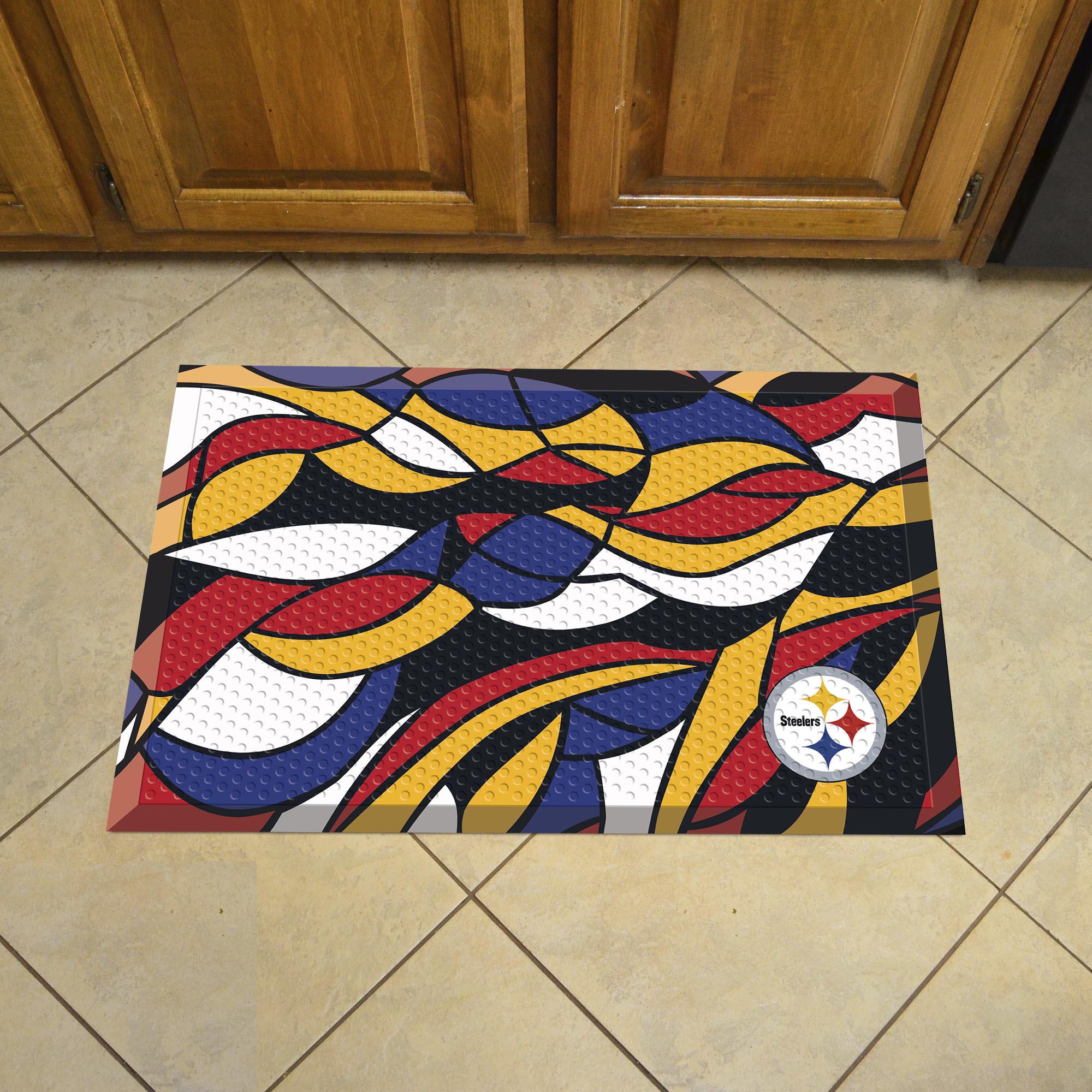 Pittsburgh Steelers Rubber Scraper Door Mat XFIT Design - Pittsburgh Steelers
