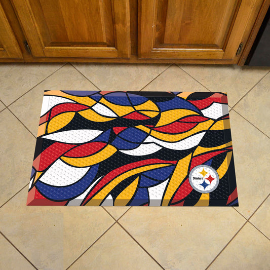Pittsburgh Steelers Rubber Scraper Door Mat XFIT Design - Pittsburgh Steelers