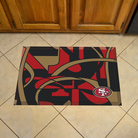 San Francisco 49ers Rubber Scraper Door Mat XFIT Design - San Francisco 49ers
