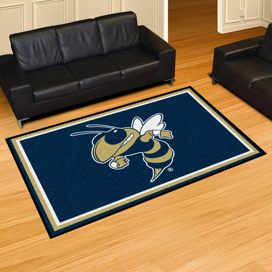 Georgia Tech Yellow Jackets 5ft. x 8 ft. Plush Area Rug, Buzz - Georgia Tech
