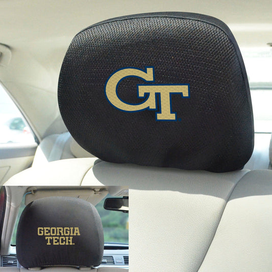 Georgia Tech Yellow Jackets Embroidered Head Rest Cover Set - 2 Pieces - Georgia Tech
