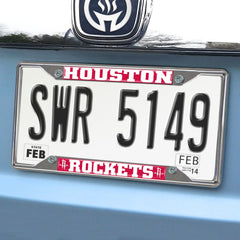 Houston Rockets Chrome Metal License Plate Frame, 6.25in x 12.25in - Houston Rockets