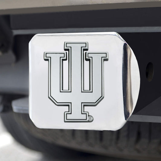Indiana Hooisers Chrome Metal Hitch Cover with Chrome Metal 3D Emblem - Indiana