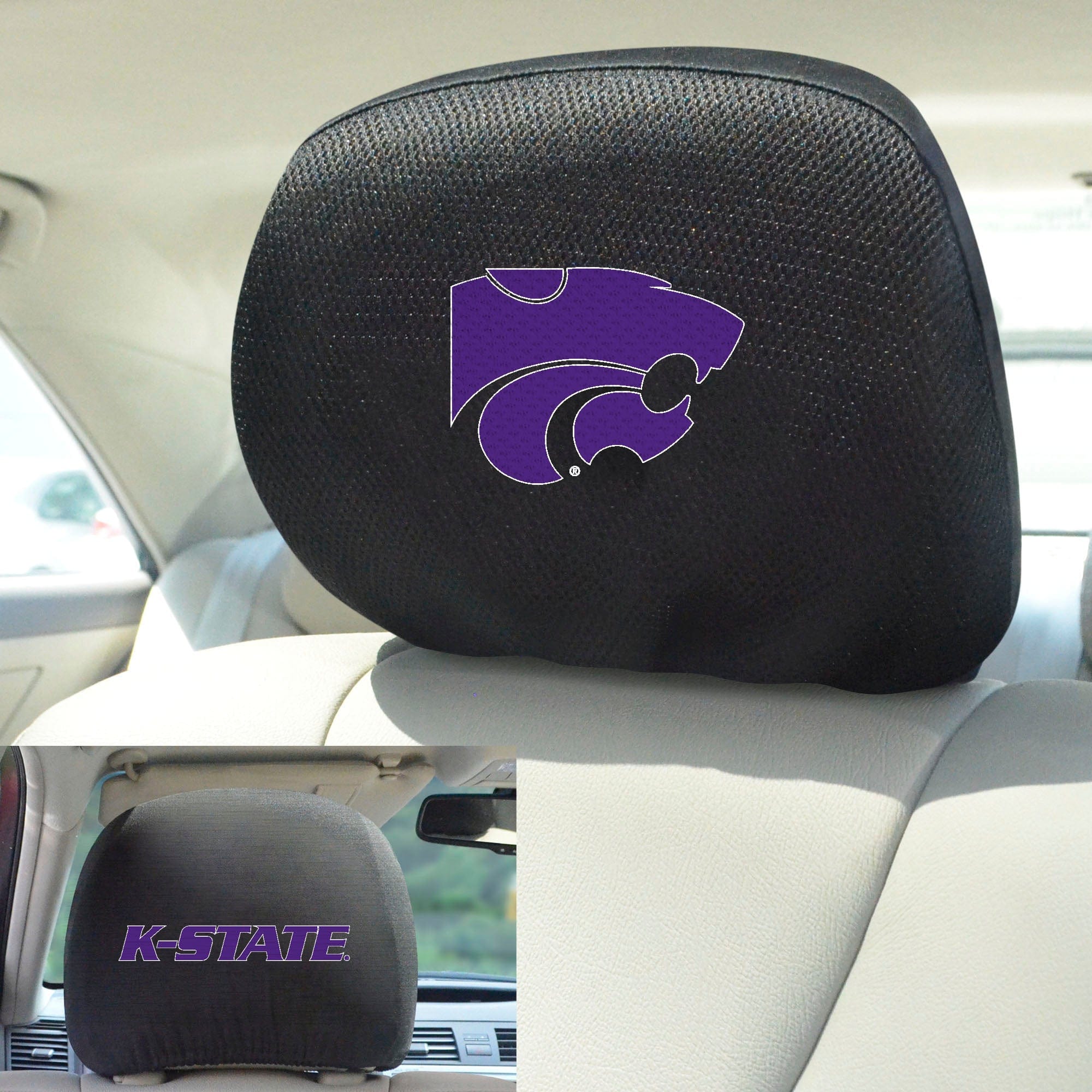 Kansas State Wildcats Embroidered Head Rest Cover Set - 2 Pieces - Kansas State