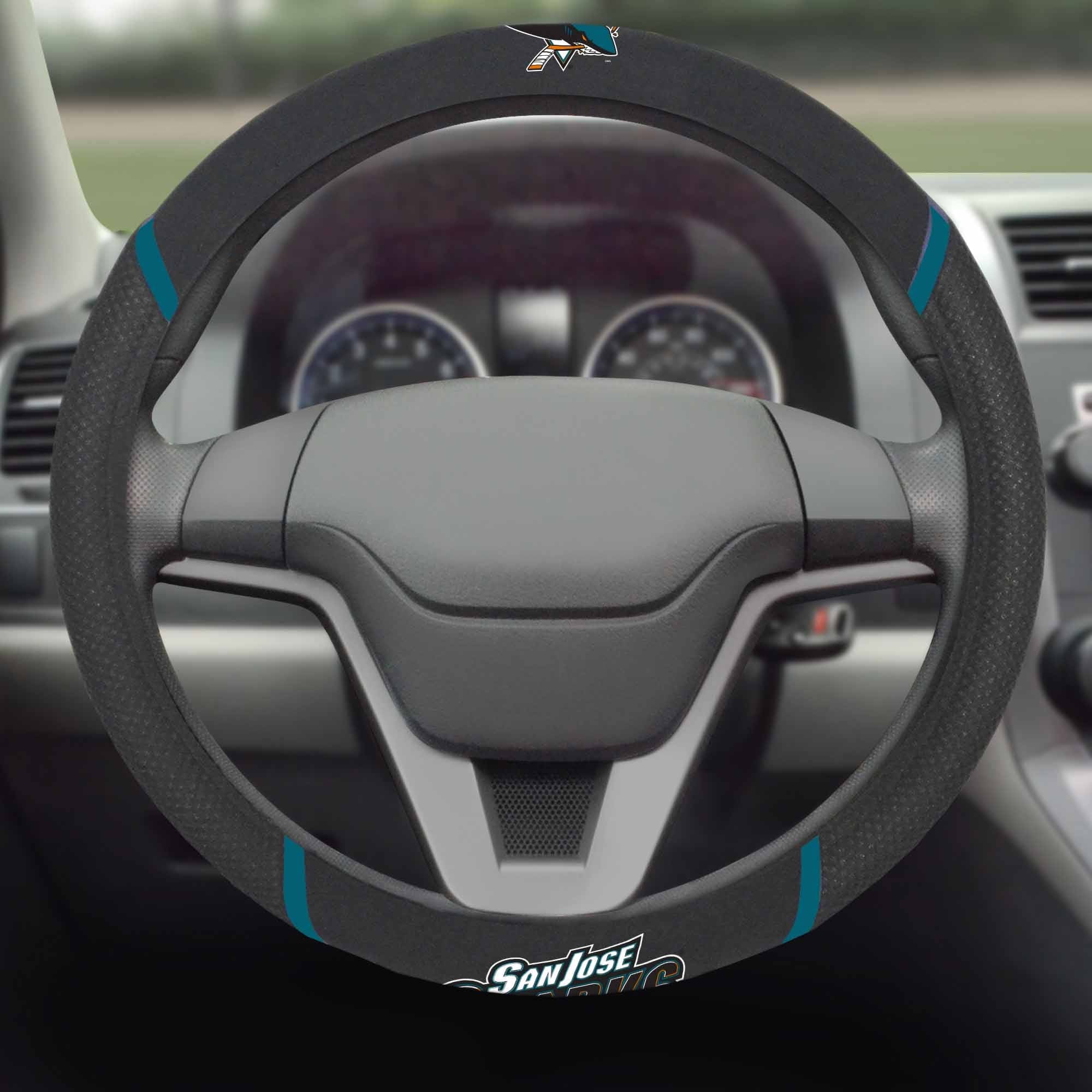 San Jose Sharks Embroidered Steering Wheel Cover - San Jose Sharks