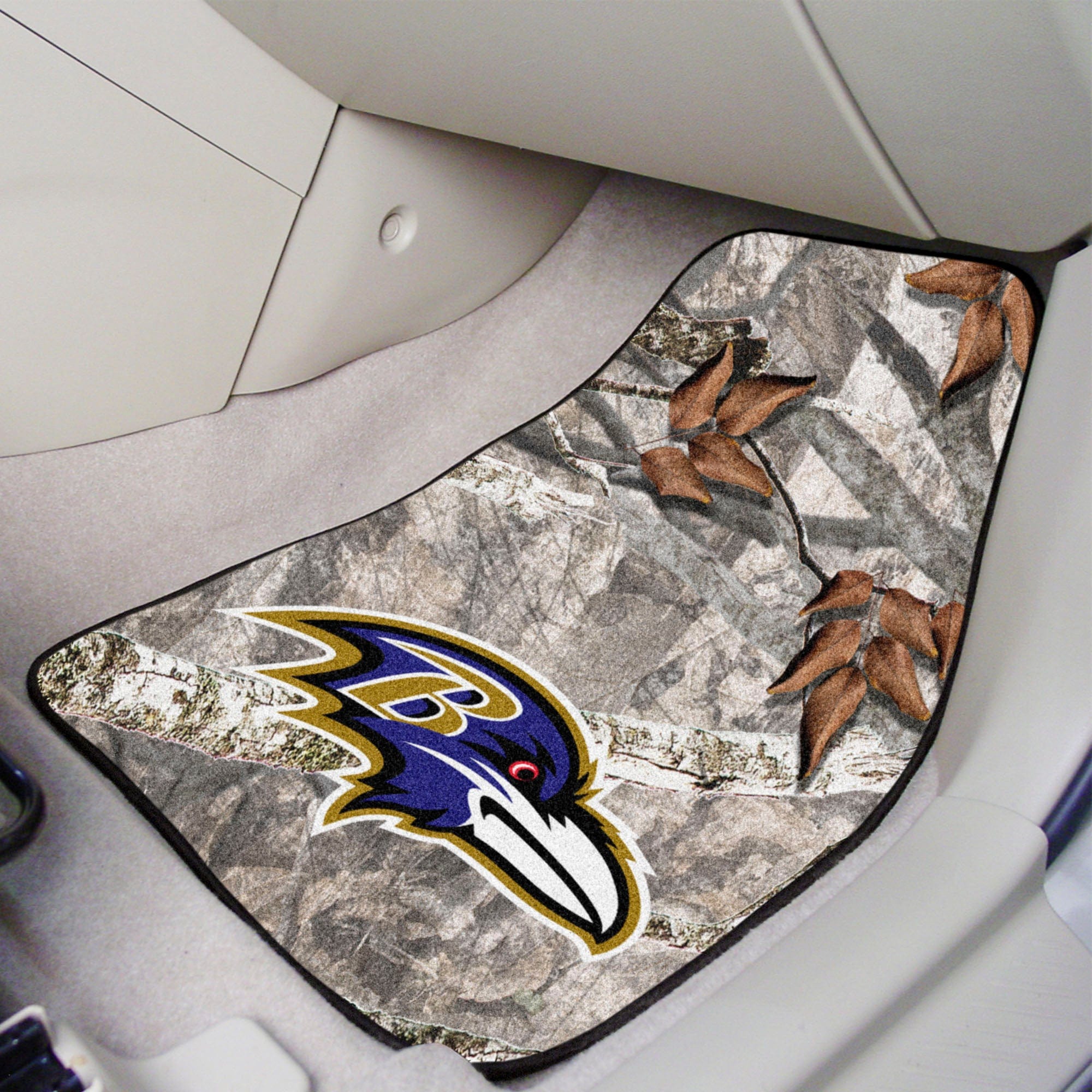 Baltimore Ravens Camo Front Carpet Car Mat Set - 2 Pieces - Baltimore Ravens
