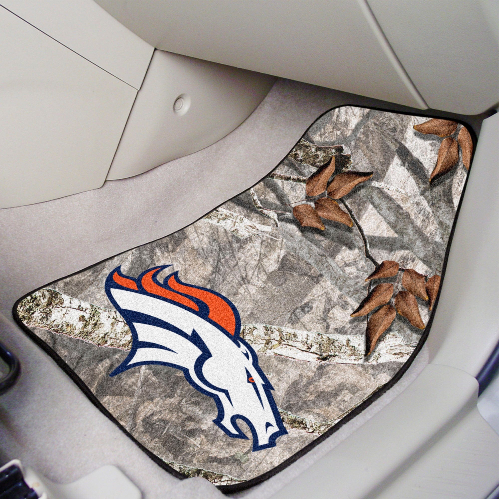 Denver Broncos Camo Front Carpet Car Mat Set - 2 Pieces - Denver Broncos
