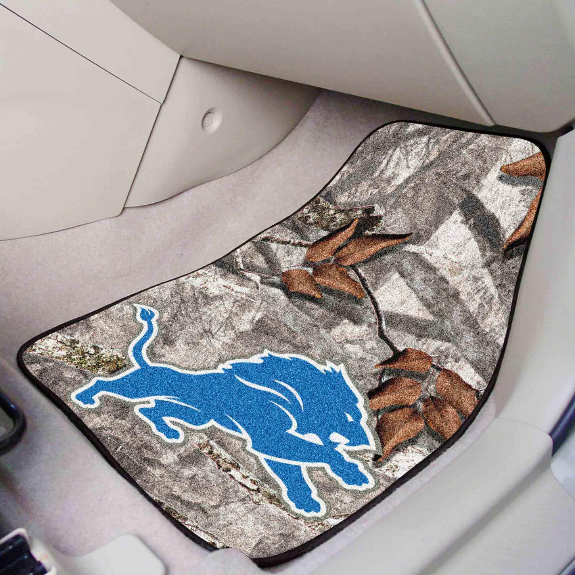 Detroit Lions Camo Front Carpet Car Mat Set - 2 Pieces - Detroit Lions