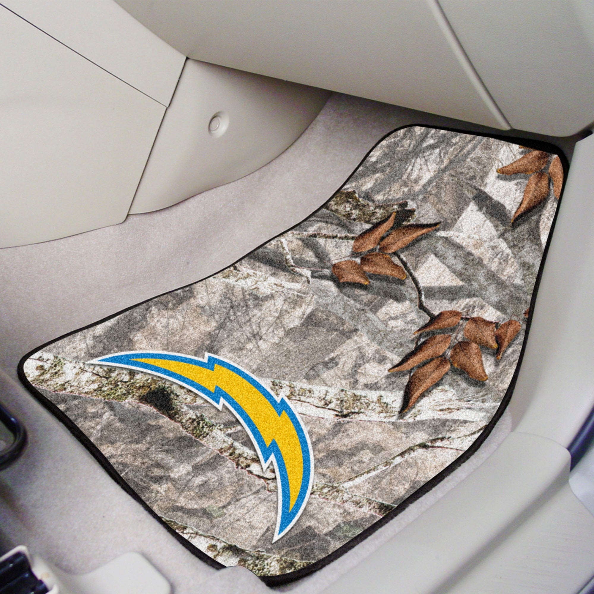 Los Angeles Chargers Camo Front Carpet Car Mat Set - 2 Pieces - Los Angeles Chargers