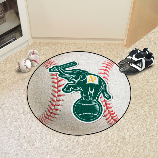 Oakland Athletics Baseball Rug - 27in. Diameter - Oakland Athletics