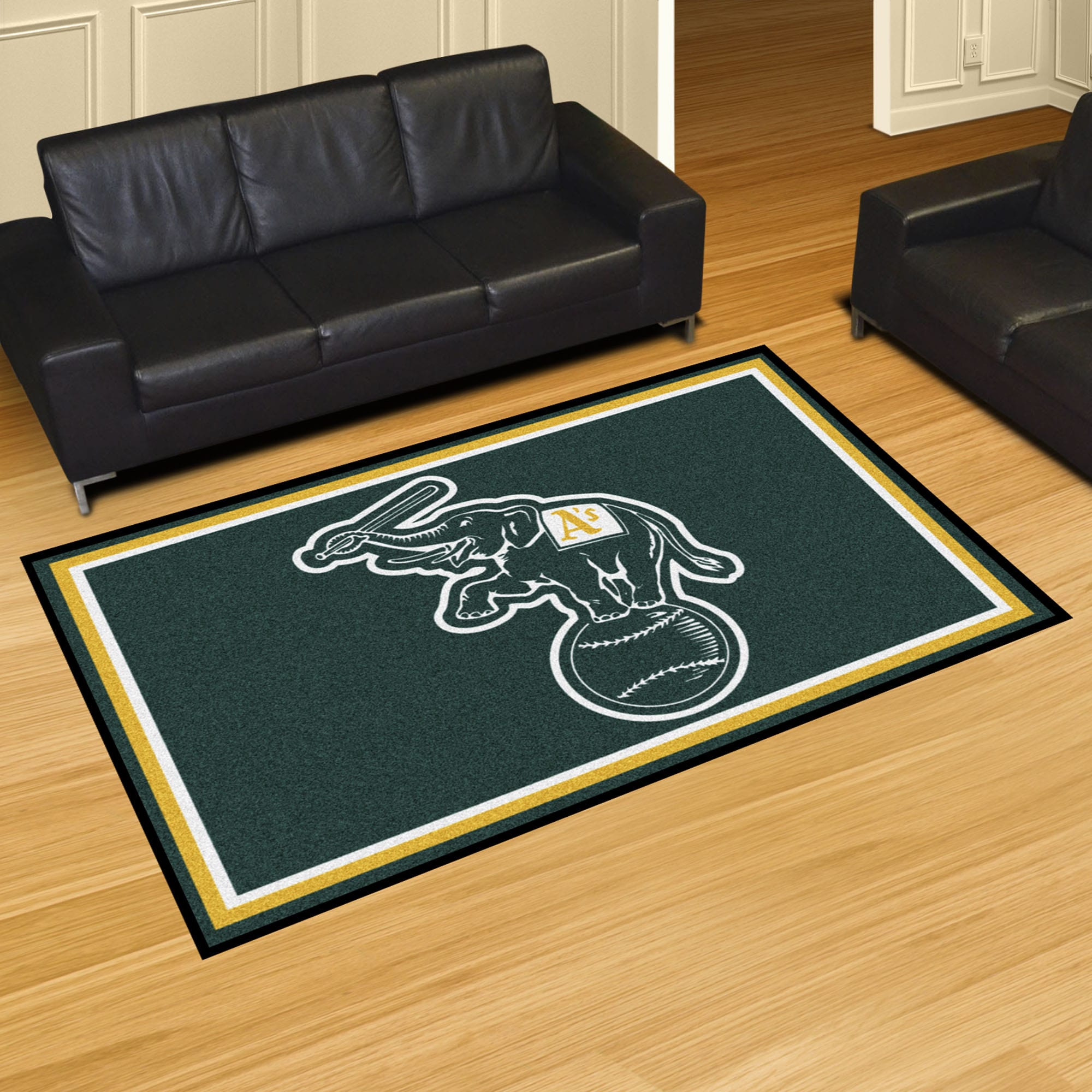Oakland Athletics 5ft. x 8 ft. Plush Area Rug - Oakland Athletics