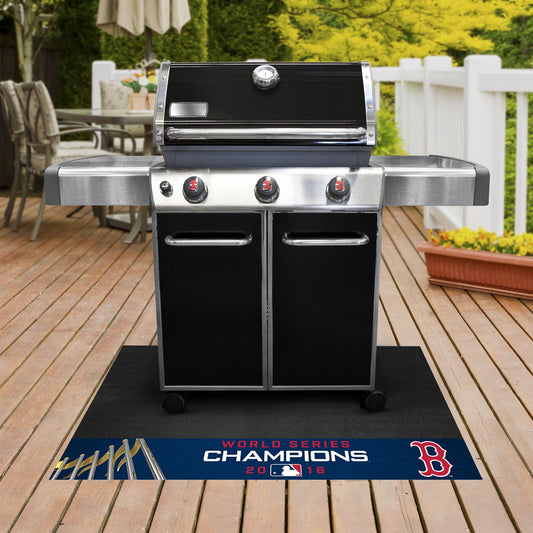 Boston Red Sox 2018 World Series Champions Vinyl Grill Mat - 26in. x 42in. - Boston Red Sox