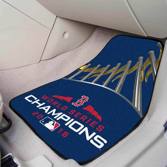Boston Red Sox 2018 World Series Champions Front Carpet Car Mat Set - 2 Pieces - Boston Red Sox