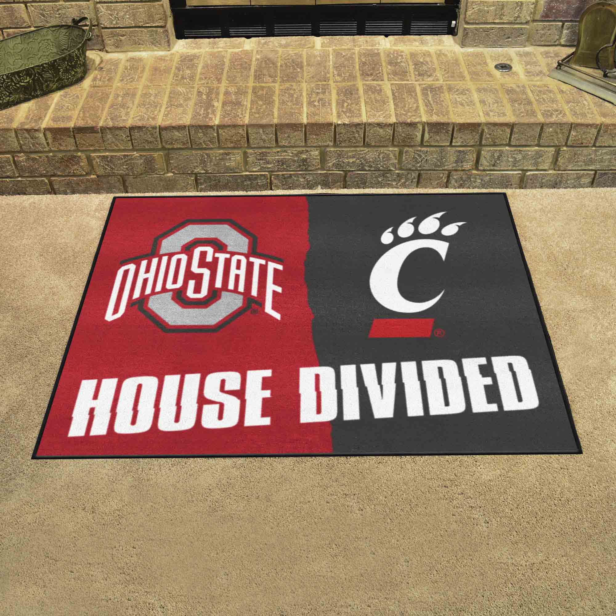 House Divided - Ohio State/Cincinnati House Divided House Divided Rug - 34 in. x 42.5 in. - House Divided - Ohio State / Cincinnati