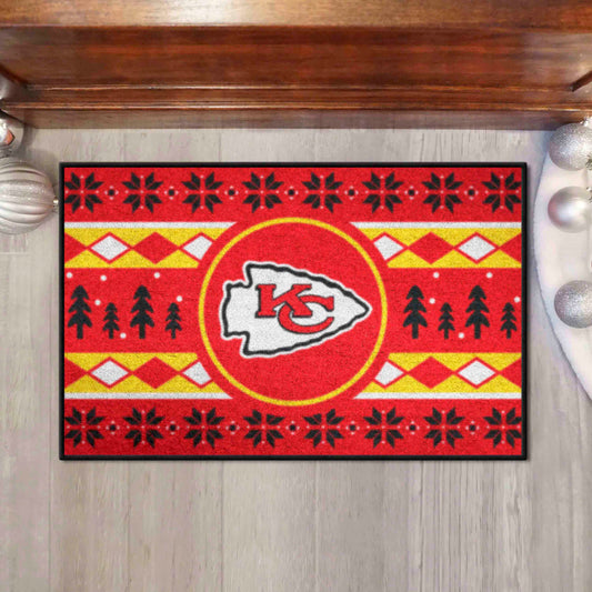 Kansas City Chiefs Holiday Sweater Starter Mat Accent Rug - 19in. x 30in. - Kansas City Chiefs