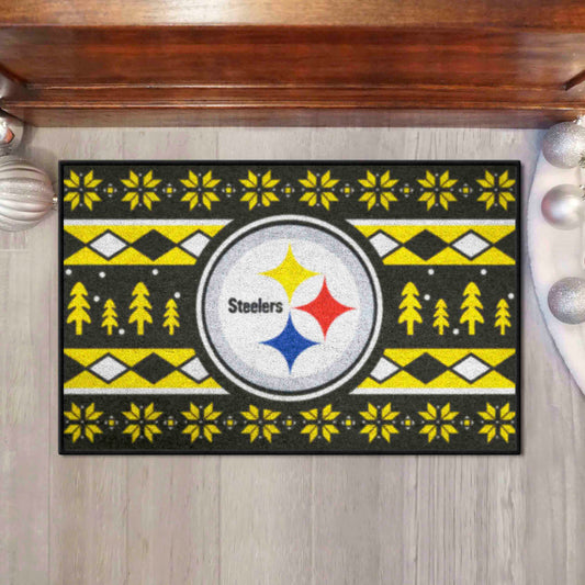 Pittsburgh Steelers Holiday Sweater Starter Mat Accent Rug - 19in. x 30in. - Pittsburgh Steelers