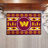 Washington Commanders Holiday Sweater Starter Mat Accent Rug - 19in. x 30in. - Washington Commanders