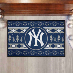 New York Yankees Holiday Sweater Starter Mat Accent Rug - 19in. x 30in. - New York Yankees