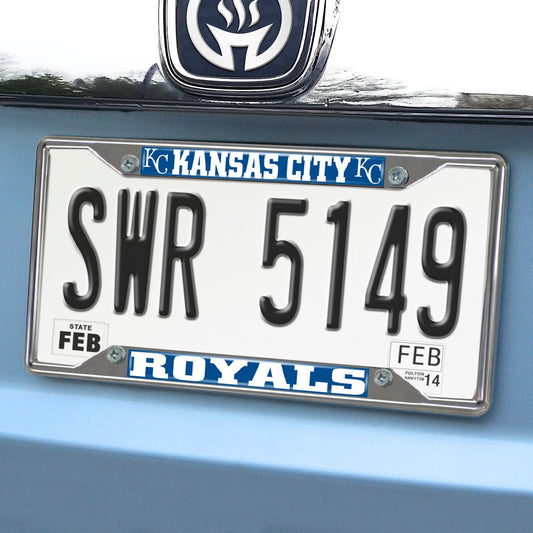 Kansas City Royals Chrome Metal License Plate Frame, 6.25in x 12.25in - Kansas City Royals
