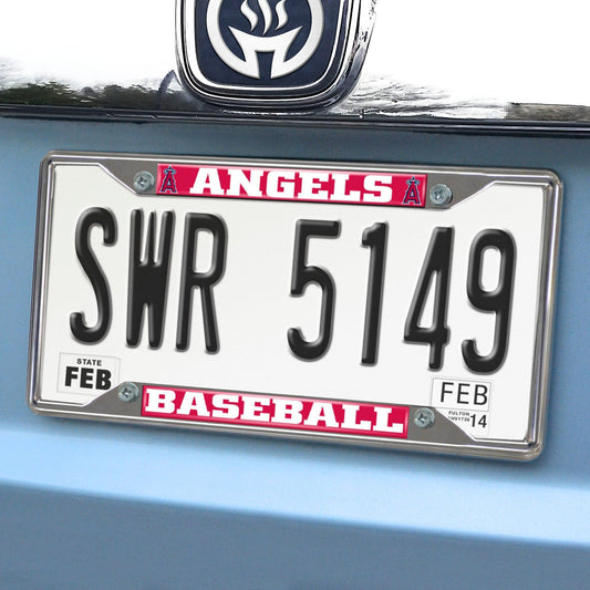 Los Angeles Angels Chrome Metal License Plate Frame, 6.25in x 12.25in - Los Angeles Angels
